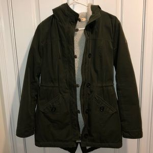 Hollister Winter Army Green Coat